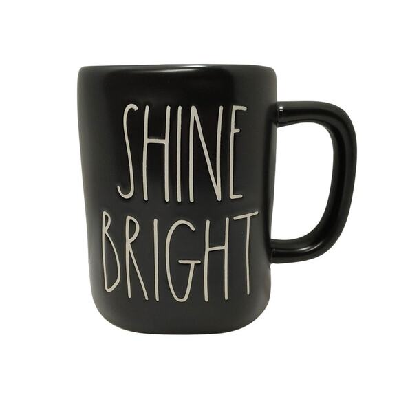 Rae Dunn Black LL "SHINE BRIGHT" Mug - Picture 1 of 2